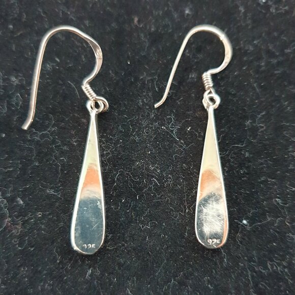 1.5’’ Genuine Black Onyx 925 Sterling Silver Dangle Earrings - Picture 6 of 6